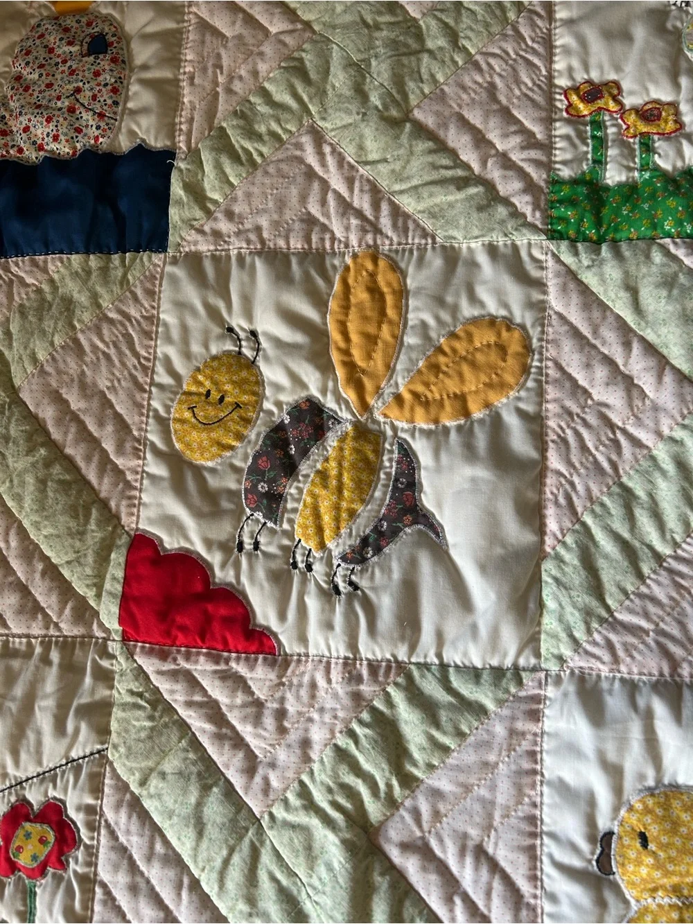 Vintage Handmade Baby Quilt